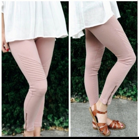 RELISTED Navy moto biker jean leggings - Picture 7 of 8